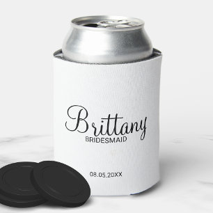 Porta-lata Parteiras Personalizadas Modernas de Preto e Branc