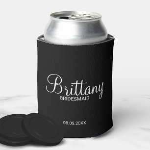 Porta-lata Parteiras Personalizadas Modernas de Preto e Branc
