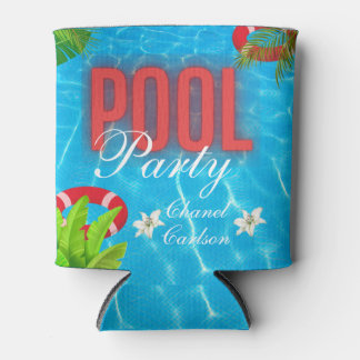 Porta-lata Partido da Piscina Tropical | Aniversário de Verão