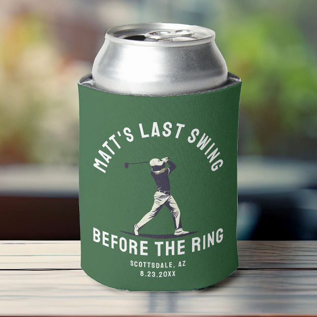 Porta-lata Partido de Despedida de Solteiro Personalizado Fav (Golf-themed can cooler designed for a bachelor party, featuring a fun golf graphic + vibrant colors)