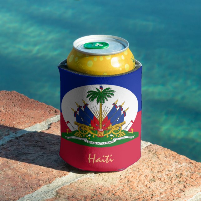 Porta-lata Partido Haitiano Flag & Haiti, churrasco/esportes (Piscina in situ)