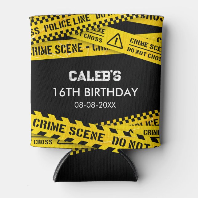 Porta-lata Partido Mistério de Assassinato Amarelo Não Cruze  (Frente)