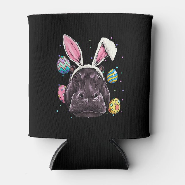Porta-lata Páscoa Bunny Hippo Páscoa Engraçada Hippo Presente (Frente)