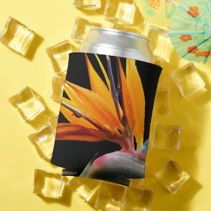 Porta-lata Pássaro Laranja da Planta do Paraíso Floral