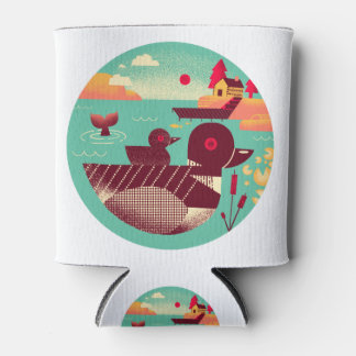 Porta-lata Pássaro Retro Leon nos anos 50 em um lago