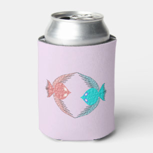Porta-lata Pássaros de Amor, Rosa e Azul