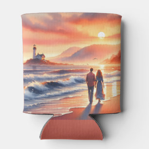 Porta-lata Passeio Romântico pelo Farol do Pôr do Sol na Cost