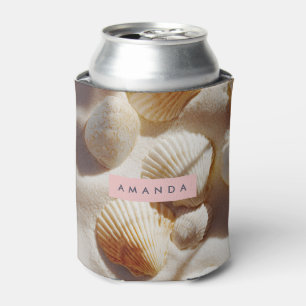 Porta-lata Pastéis Personalizados Conchas Costeiras na Areia