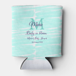 Porta-lata Pastel green baby in bloom monogram baby shower te