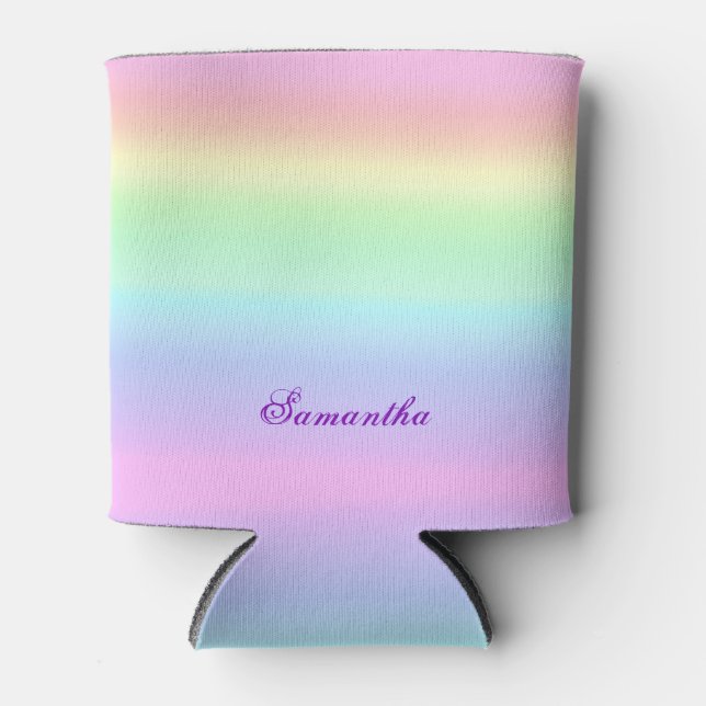 Porta-lata Pastel Ombre Rainbow (Frente)