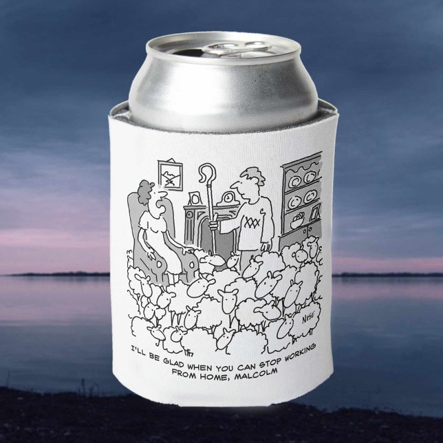 Porta-lata Pastor trabalhando de casa com sua ovelha (Criador carregado)