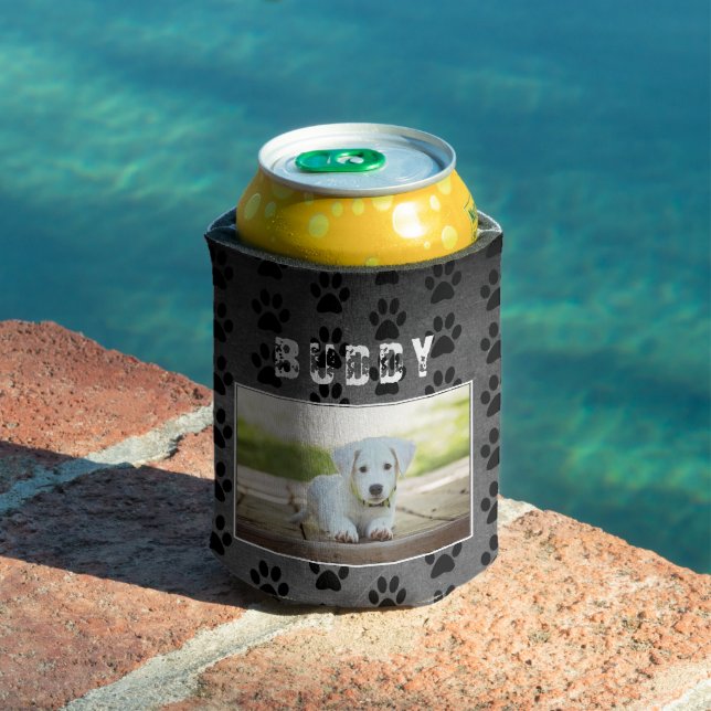 Porta-lata Pata Cachorro Padrão Foto de Cachorro (Piscina in situ)