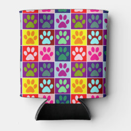 Porta-lata Patas Multicoloridas em Quadrados Multicoloridos