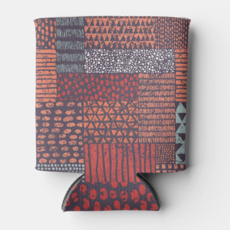 Porta-lata Patchwork boêmia: design sem costura desenhada à m