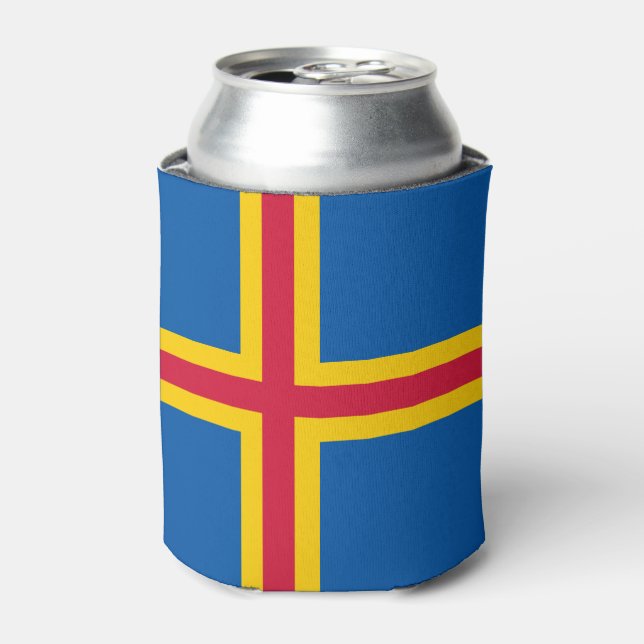 Porta-lata Patriotic Åland Flag Can Cooler (Can Front)