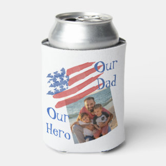 Porta-lata Patriotic Father's Day Stars & Stripes Photo