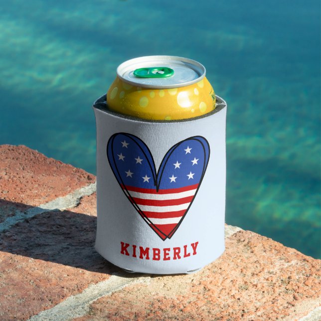 Porta-lata Patriotic USA Love Heart (Piscina in situ)