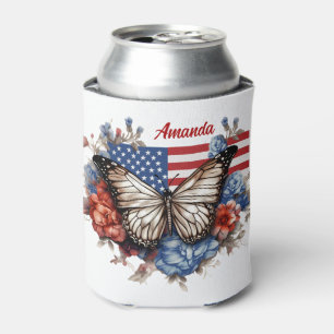 Porta-lata Patriótica 4 de julho Borboleta