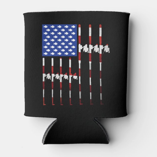 Porta-lata Patriótica Americana da Pesca de Bandeira (Frente)