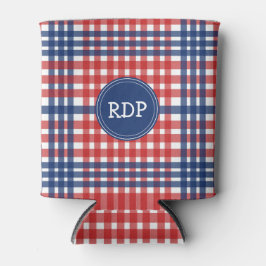 Porta-lata Patriótico Vermelho Branco e Xadrez Azul Personali