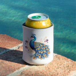 Porta-lata Pavão Com Flores Roxas