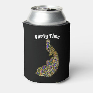 Porta-lata Pavão Dourado e roxo que cintila brilhantemente