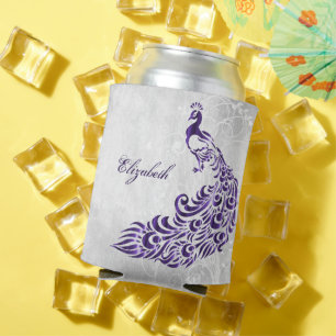Porta-lata Pavão roxo personalizado pode resfriar