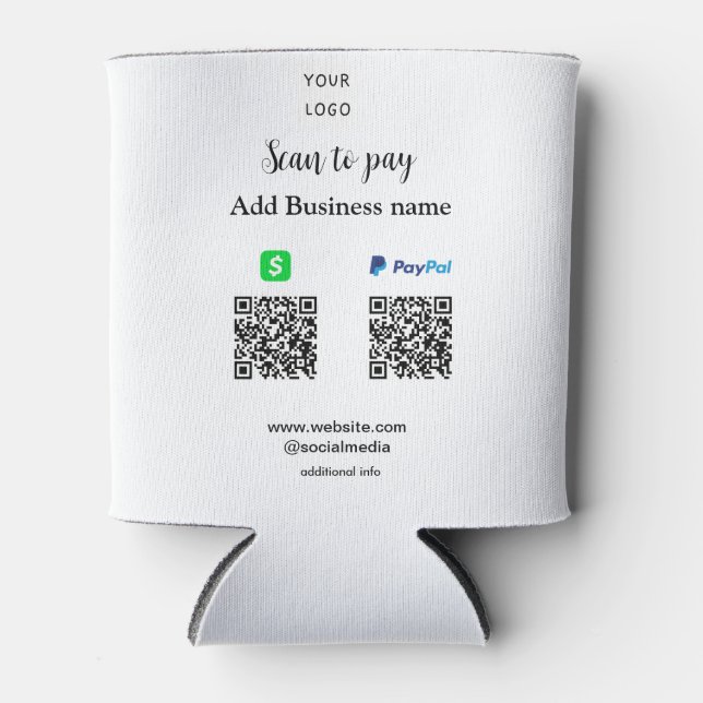 Porta-lata Paypal Cashapp digitalizar para pagar QR adicionar (Frente)