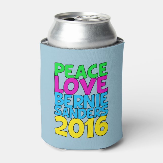 Porta-lata Peace Love Bernie Sanders 2016 (Can Front)