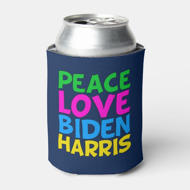 Porta-lata Peace Love Biden Harris Cute 2024 Election (Can Front)