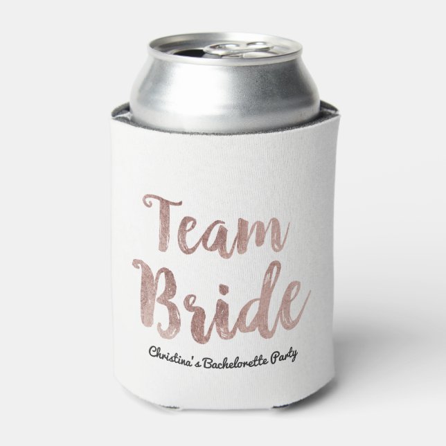 Porta-lata Peça de Bachelorette Brito da Equipe Branca Dourad (Can Front)