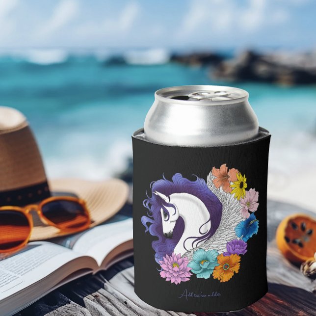 Porta-lata Pegasus Preto Floral (Criador carregado)