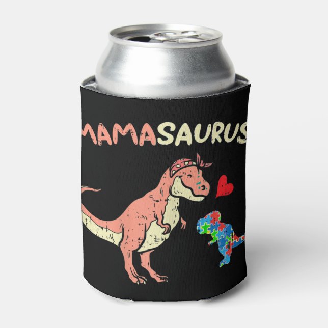 Porta-lata Pegue esta fofa Quebra-cabeça do Mamasaurus Heart  (Can Front)