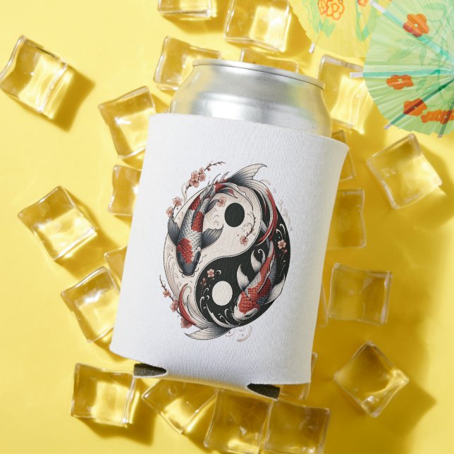Porta-lata Peixes Koi Japoneses Yin e Yang (Verão in situ)