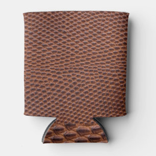 Porta-lata Pele Crocodilo: Textura Castanha De Couro