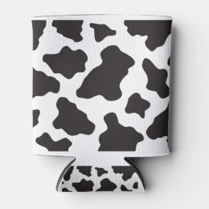 Porta-lata pele de vaca, preto e branco