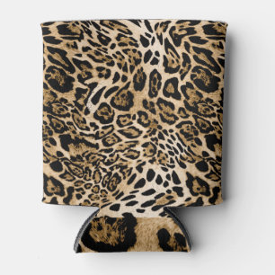 Porta-lata Pele-leopardo africana: Textura animal sem costura