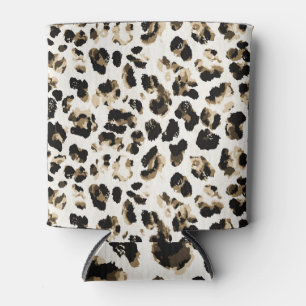 Porta-lata Pele-leopardo de aquarela, fundo de coloração de g