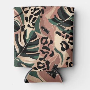 Porta-lata Pele Leopardo Exótica: Floral Moderna