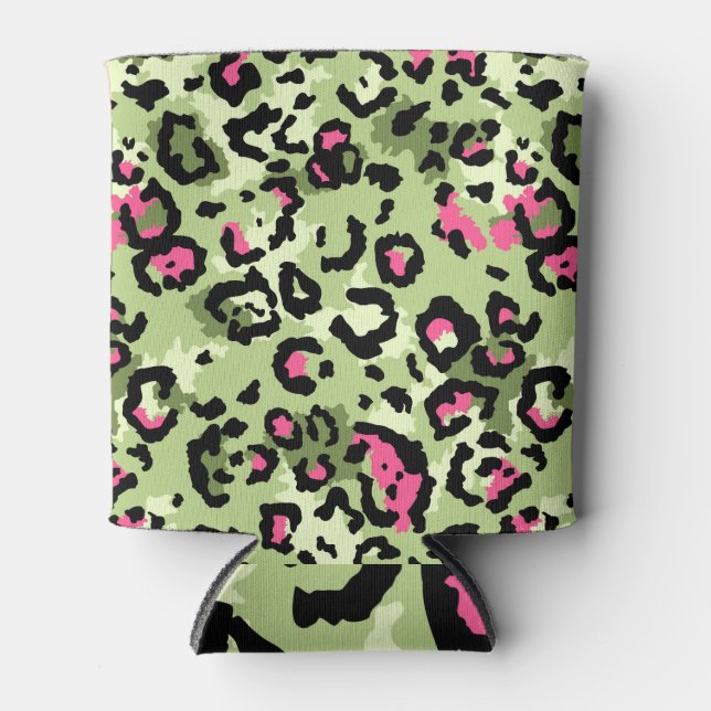 Porta-lata Peles de leopardo, um padrão uniforme em moda. (Frente)