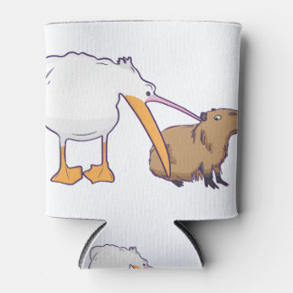 Porta-lata Pelican tenta comer Capybara Funny Cute Kawaii
