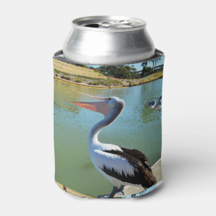 Porta-lata Pelicano que canta uma canção,
