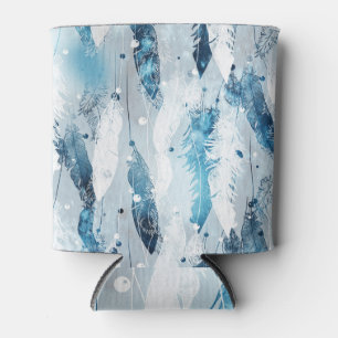 Porta-lata Penas de queda: Blue Watercolor