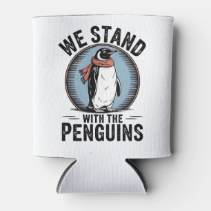 Porta-lata Penguin Engraçado Resiste Protesto Contra Tarrifs