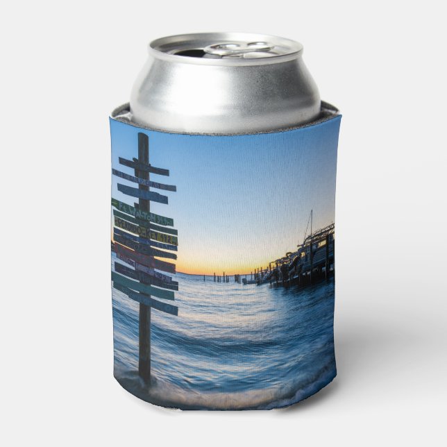 Porta-lata Pensacola Bay Sinal Sunset by Dock Can Cooler (Can Front)