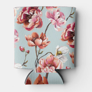 Porta-lata Peony Buquê: Fundo Floral Brilhante