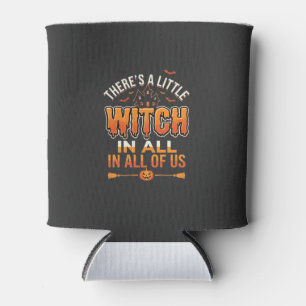 Porta-lata Pequena Bruxa Tipografia de Halloween Design_1