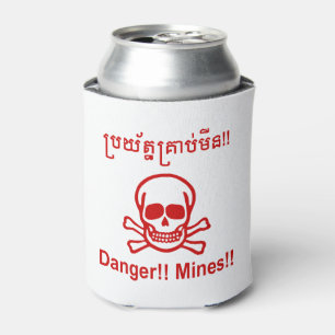Porta-lata Perigo! Minas! ☠ Khmer - Sinal ☠