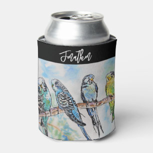 Porta-lata Periquito Australiano Ave Aquarela Homens Aves