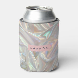 Porta-lata Pérola Iridescente Macia Personalizada com Brilho